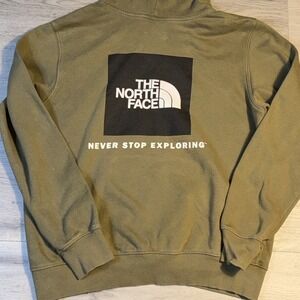 The North Face Logo Hoodie Men's M‎ Olive Green Pullover